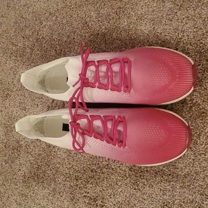 Womens DKNY tennis shoes, 9M, pink/white
